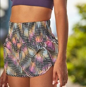 Free People The Way Home Shorts Multicolor Rainbow M - 90s y2k print